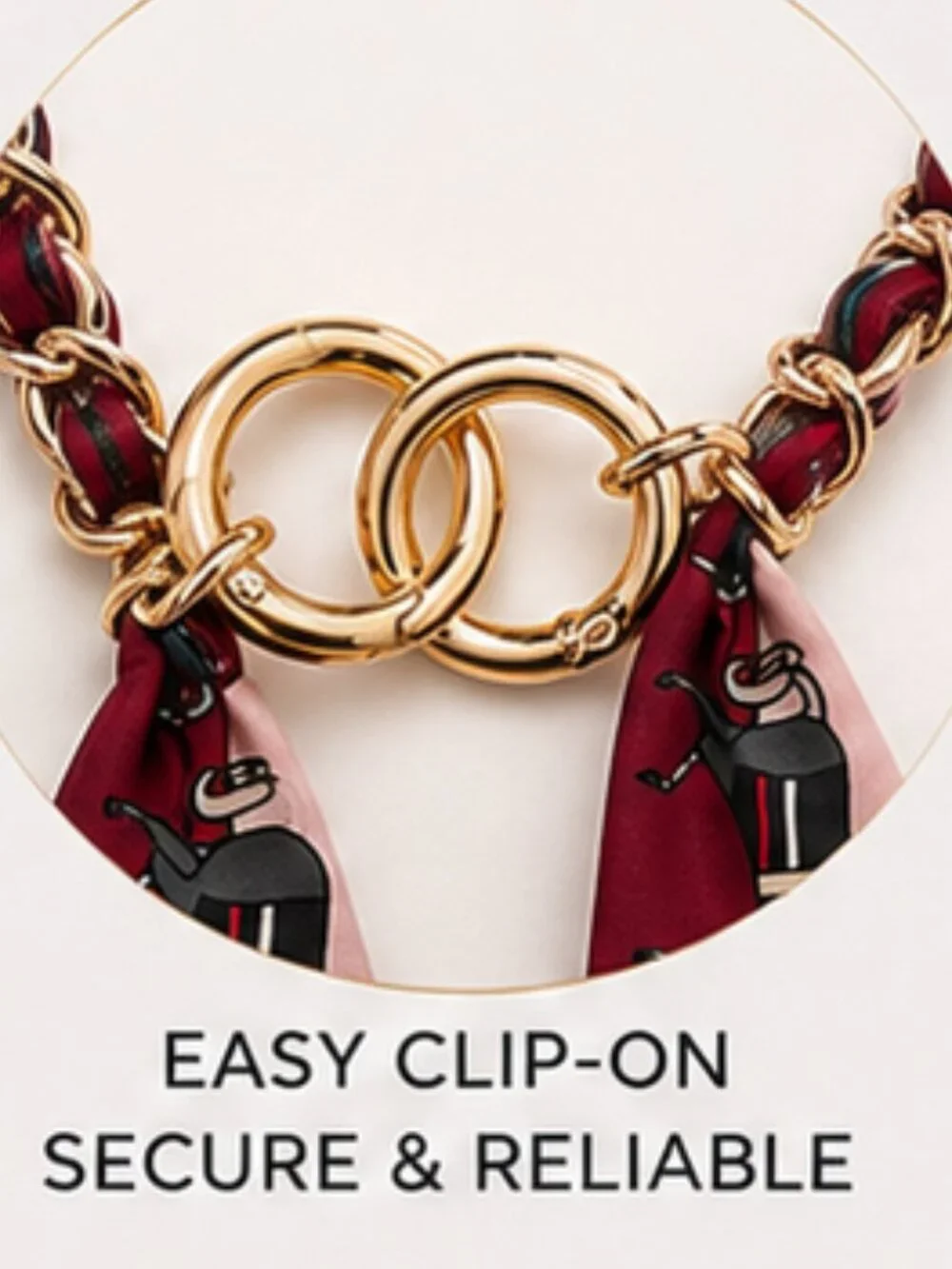 Ribbon Chain Phone Crossbody Lanyard with clear Tether Patch